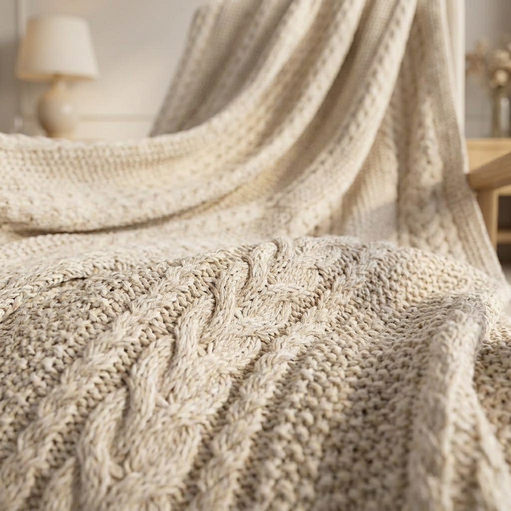 Organic Washed Cotton Throw Blanket