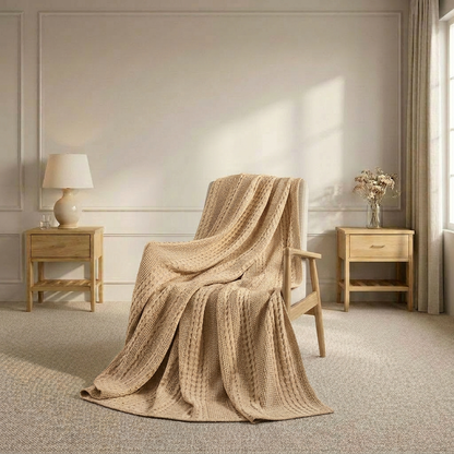 Organic Washed Cotton Throw Blanket