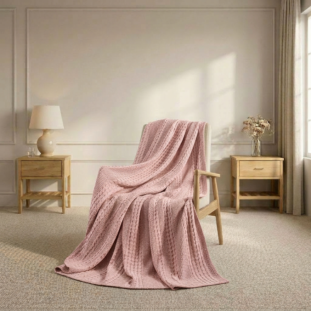 Organic Washed Cotton Throw Blanket
