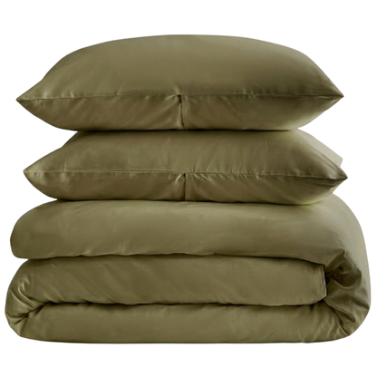Organic Luxury Cotton Sateen Duvet Cover Set