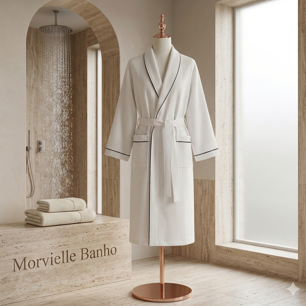 Άνετη Ρόμπα από Οργανικό Βαμβακερό Ύφασμα Waffle