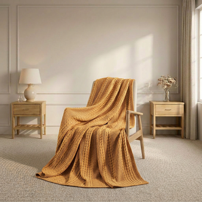 Organic Washed Cotton Throw Blanket