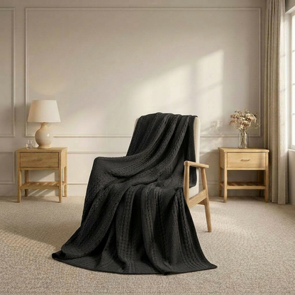 Organic Washed Cotton Throw Blanket