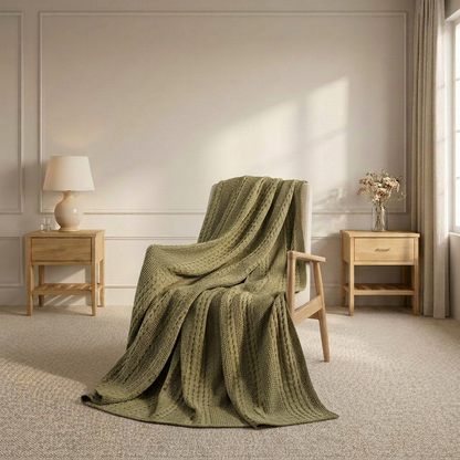 Organic Washed Cotton Throw Blanket